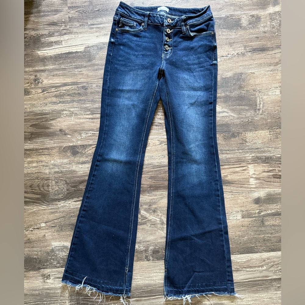 KanCan Blue Flare Wide Leg Jeans Retro Style